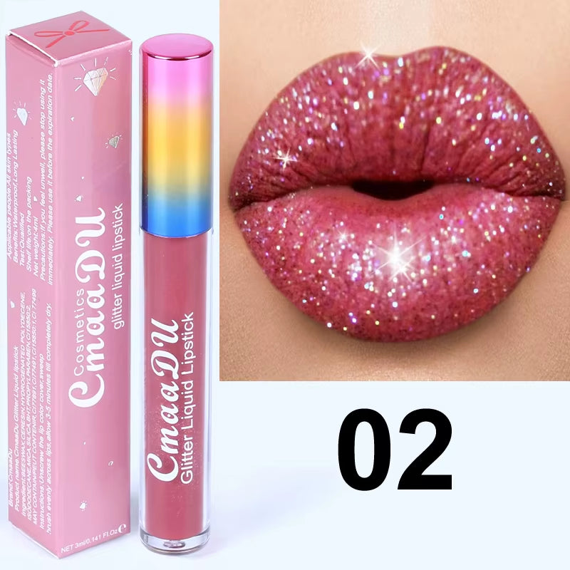 ™ Diamond Shine Lip Gloss – Glitter Liquid Lipstick for Stunning Matte Lips