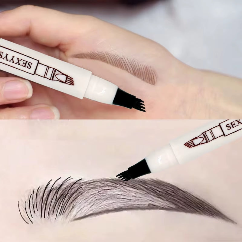 4-Tip Microblading Eyebrow Pen for Flawless, Waterproof Definition