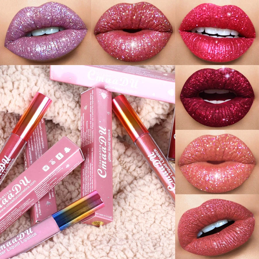 ™ Diamond Shine Lip Gloss – Glitter Liquid Lipstick for Stunning Matte Lips
