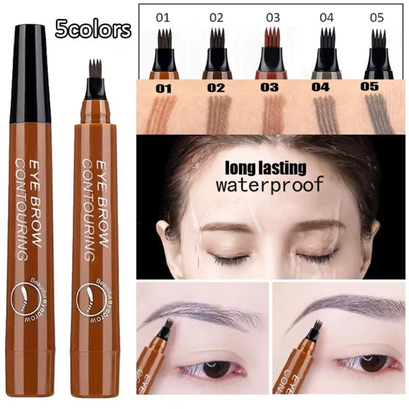 Glamdefine™ 4-In-1 Precision Makeup Pen – Eyeliner, Eyebrow, Contour & Lip Liner in One Long-Lasting Waterproof Tool