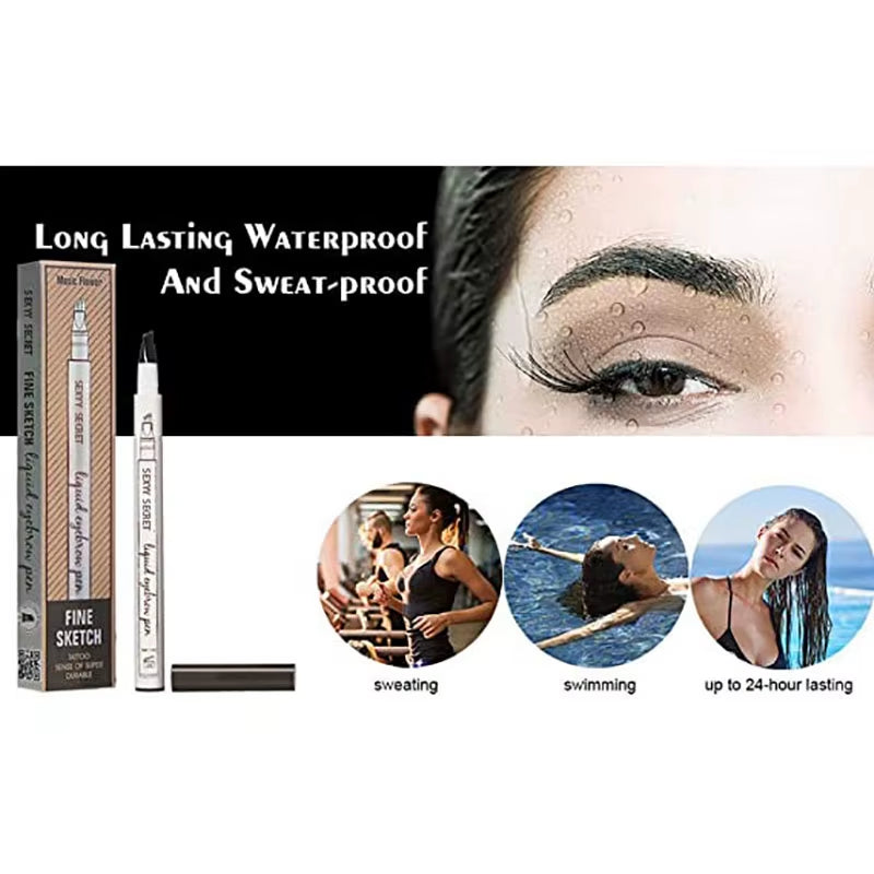 4-Tip Microblading Eyebrow Pen for Flawless, Waterproof Definition