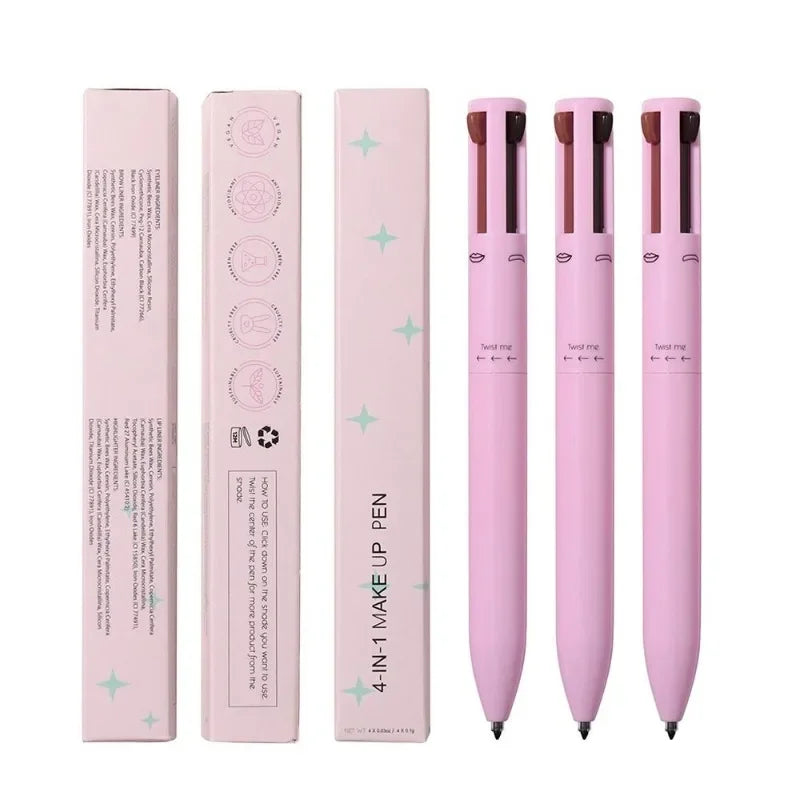 Glamdefine™ 4-In-1 Precision Makeup Pen – Eyeliner, Eyebrow, Contour & Lip Liner in One Long-Lasting Waterproof Tool