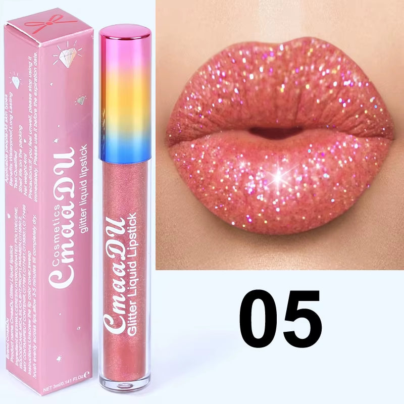 ™ Diamond Shine Lip Gloss – Glitter Liquid Lipstick for Stunning Matte Lips