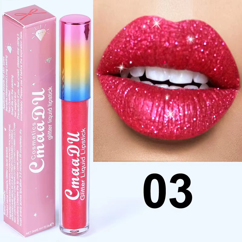 ™ Diamond Shine Lip Gloss – Glitter Liquid Lipstick for Stunning Matte Lips