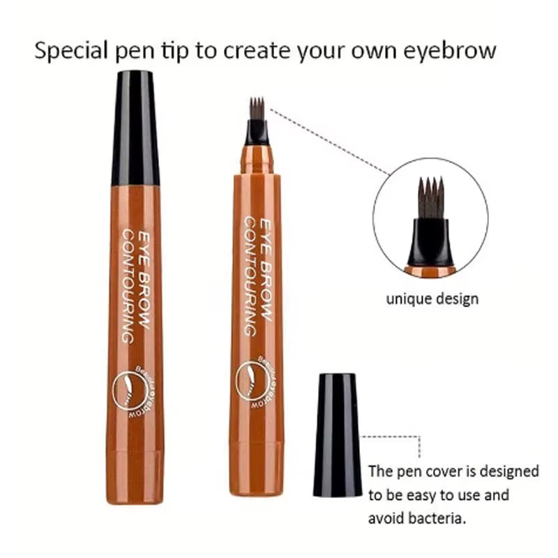 Glamdefine™ 4-In-1 Precision Makeup Pen – Eyeliner, Eyebrow, Contour & Lip Liner in One Long-Lasting Waterproof Tool