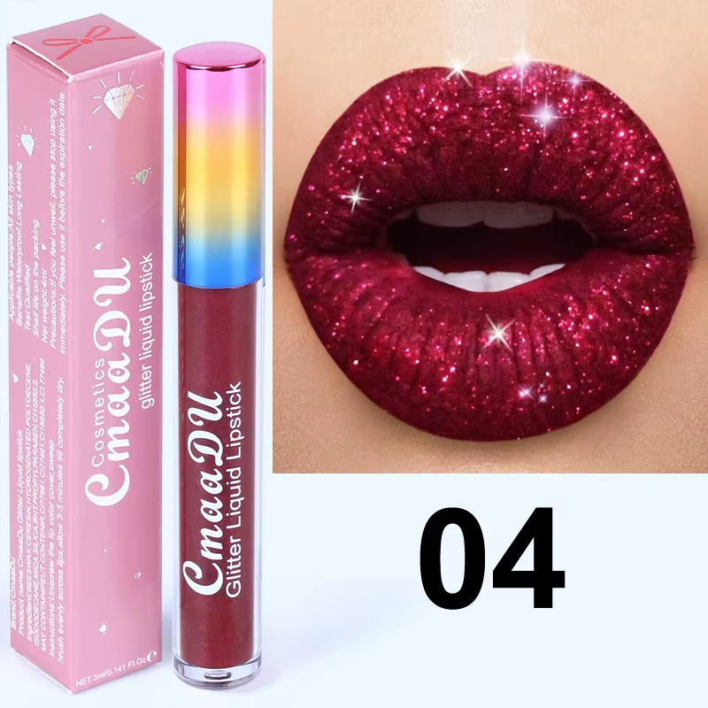 ™ Diamond Shine Lip Gloss – Glitter Liquid Lipstick for Stunning Matte Lips